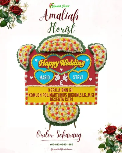 Karangan Papan Bunga Pernikahan di Walangsanga